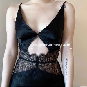 Bec&Bridge Camille Black Lace Slip Maxi Dress